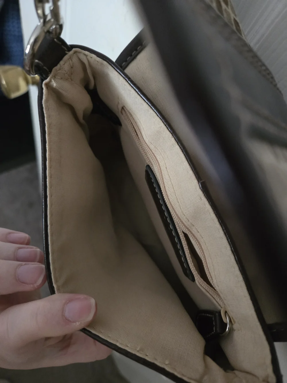 Nine & Co. Brown Patterned Crossbody Bag